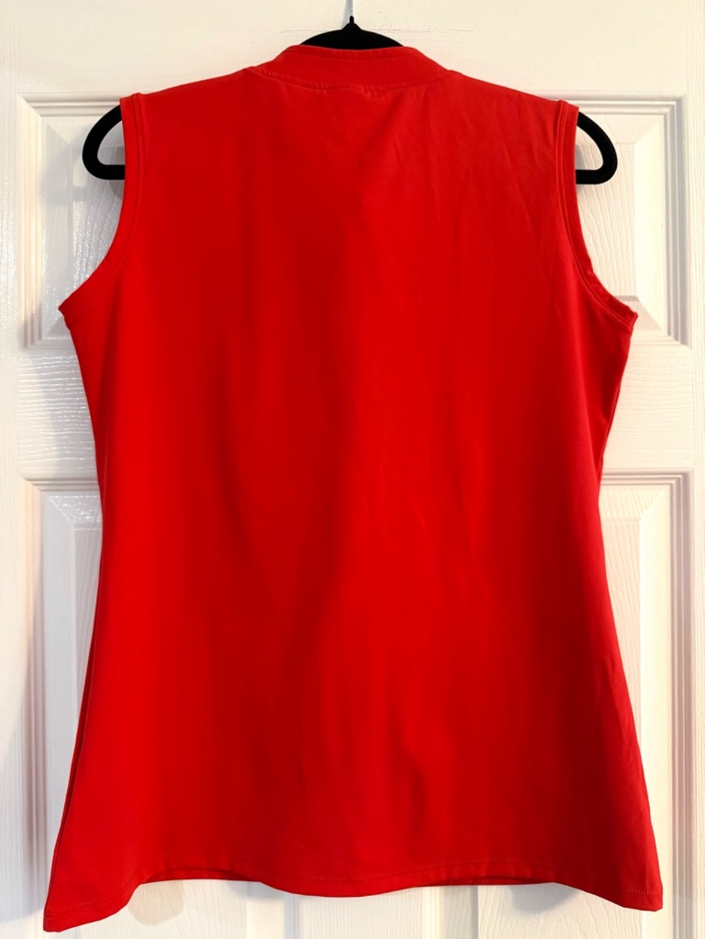 Women’s Sleeveless Red Quarter Zip Top - Picture 2 of 2
